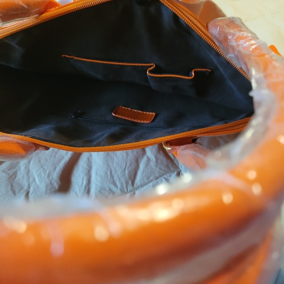 Orange Ruffled Women's Handbag - Picture 7 of 16